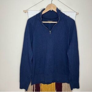 Banana Republic Navy Soft Cashmere Blend 1/4 Zip Large